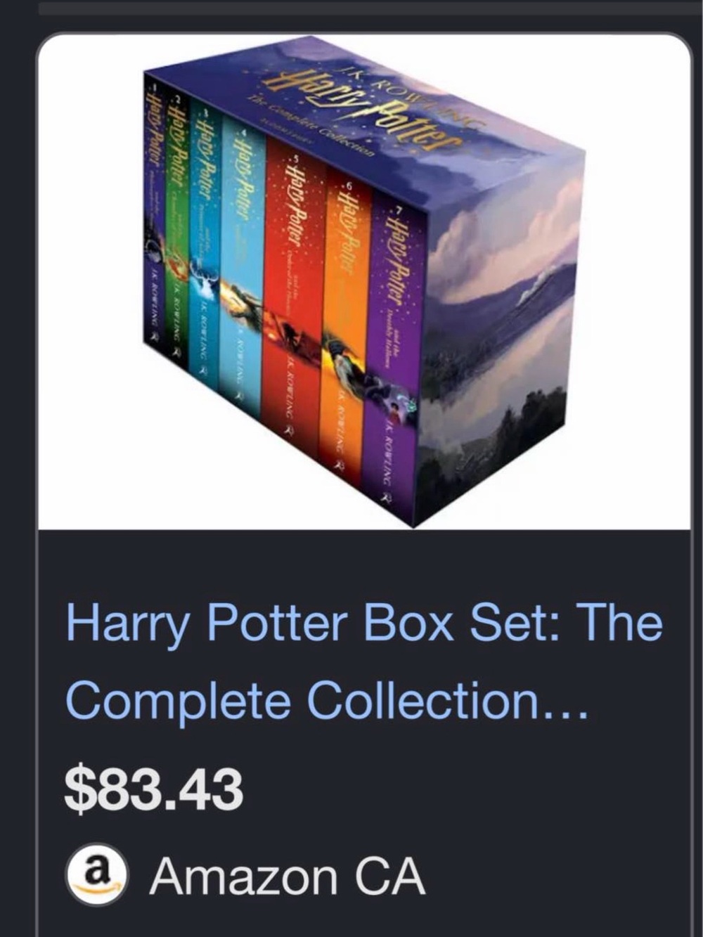 Harry Potter Book Box Set - Multi-Color Hardcover Collection - Picture 2 of 3